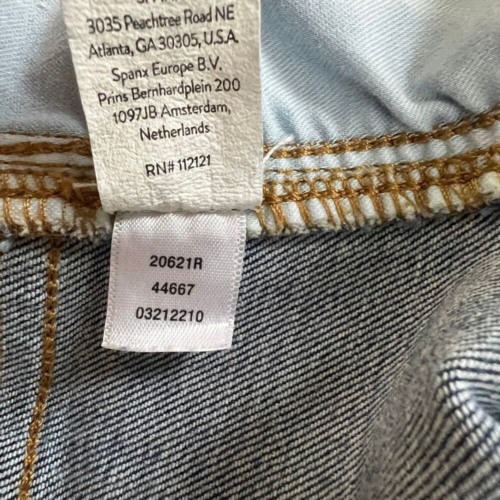 SPANX High Rise Cropped Wide Leg Jeans Medium Wash Size Large - Picture 11 of 11